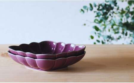 有田焼 紫釉縁錆菱型皿 2個セット【ARITAYAKI-STORE】食器 デザートうつわ 皿 ハンドメイド おもてなし 高級食器 和食器 A24-98