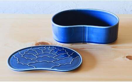 有田焼 ルリ釉 繭型蓋物【ARITAYAKI-STORE】食器 うつわ ハレの日 めでたい おもてなし おせち 高級食器 ハンドメイド A24-145