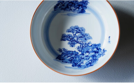 起山窯 有田焼 山水絵 小鉢 A17-1