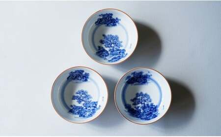 起山窯 有田焼 山水絵 小鉢 A17-1