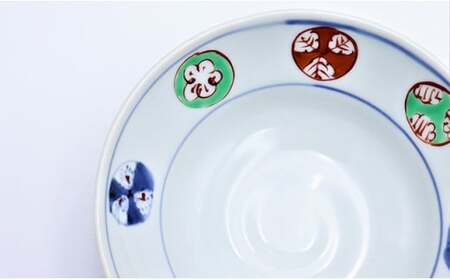 有田焼 染錦丸紋 かぶと鉢2枚 あや千 A40-290