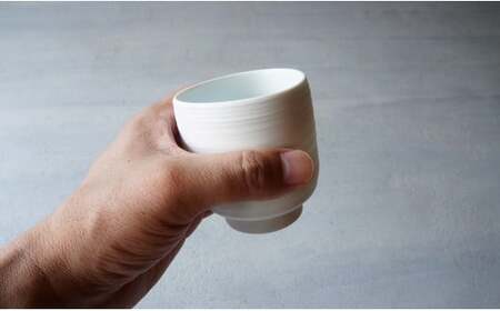 有田焼 白妙磁湯呑W【晩香窯・庄村久喜】食器 うつわ 器 湯呑 おしゃれ プレゼント モダン シンプル お茶 白 35000円 3.5万円 A35-543