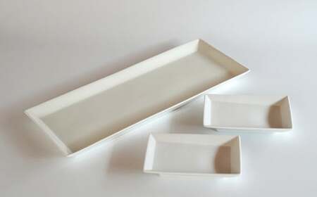 【アウトレット】金善製陶所 プレート 醤油小皿 3点セット 有田焼 シンプル おしゃれ ホワイト 白 A12-179