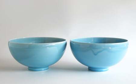 【アウトレット】有田焼 17cm ボウル 2枚 セット【金善製陶所】食器 器 うつわ 磁器 陶磁器 丼ぶり 丼 どんぶり シンプル モダン ペア ブルー 青 A17-21