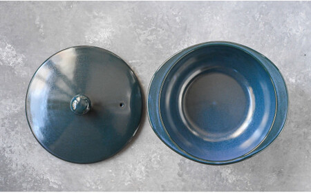 有田焼 おしゃれな万能鍋 5way pot ネイビー 大小 2個セット【まるぶん】料理家 河瀬璃菜 土鍋 コラボ 食器 調理器具 キッチン用品 A110-72