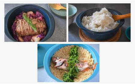 有田焼 おしゃれな万能鍋 5way pot ネイビー 大小 2個セット【まるぶん】料理家 河瀬璃菜 土鍋 コラボ 食器 調理器具 キッチン用品 A110-72