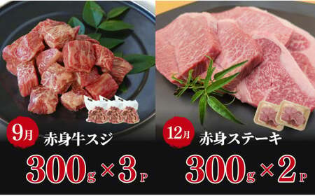 厳選！佐賀牛 赤身 定期便 全4回 モモ カタ スライス 焼き肉 ステーキ 煮込み料理 N130-2