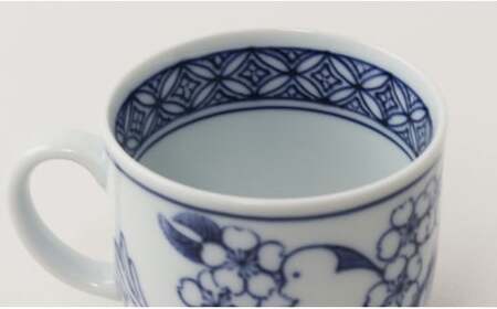 有田焼 シマエナガ マグカップ (小)【道雪窯】食器 器 うつわ 染付 手書き しまえなが 鳥モチーフ 35000円 3.5万円 A35-535