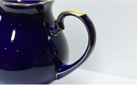 有田焼 ゴールドライン瑠璃・ポット【香蘭社】食器 白磁 コーヒー 紅茶 ティータイム A75-60