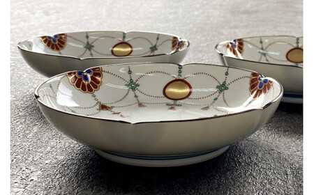 有田焼 其泉 赤玉瓔珞文 銘々皿 15cm 4枚【賞美堂本店】器 うつわ 食器 4枚 セット 皿 取皿 お祝い 縁起物 贈答 ギフト 食洗機対応 A60-97