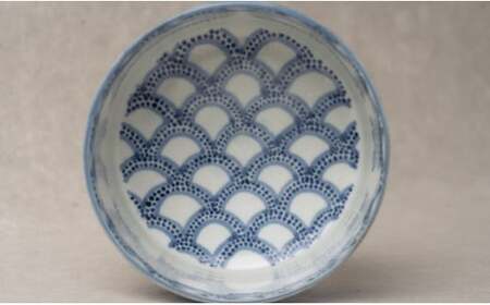 有田焼 青海波 手造り向付 2個セット【染付の器 匠】食器 器 うつわ 手描き 手づくり 青海波 点描 どんぶり 抹茶碗 向付 電子レンジ対応 85000円 A85-29