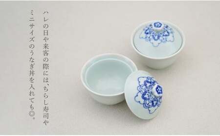 有田焼キャセロール　蓋つき煮物　蒸し物　スープ　青と白の花柄 陶器製　６点、 有田焼キャセロール 蓋つき煮物 蒸し物 スープ 青と白の花柄