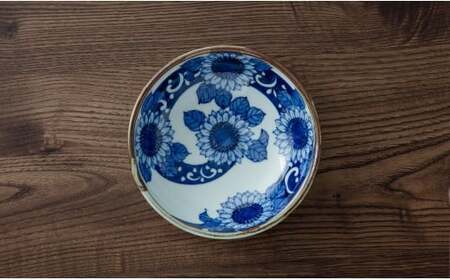 有田焼 手描き 渕錆厚渕ボール (ひまわり・蛸唐草) ～華一園シリーズ～【西山錦華堂】食器 器 うつわ 鉢 小鉢 ボウル ひまわり 蛸唐草 手描き レトロ オーブンOK 45000円 A45-353