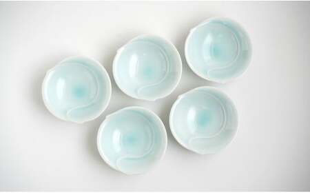 有田焼 青白磁稜線小鉢 5枚組 【貴好人】取鉢 小鉢 シンプル 贈り物