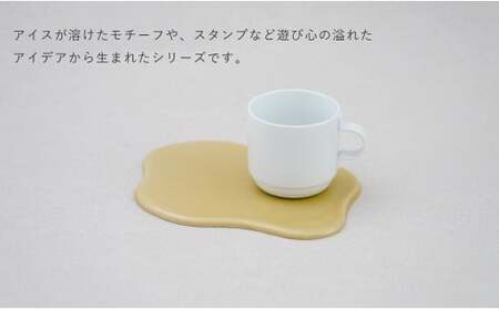 【宇賀なつみさんおすすめ！】有田焼 2016/ GS Tray & Mug set ( yellow / white ) 【2016/ オリジナル】有田焼 食器 器 うつわ シンプル マグカップ プレート A18-164