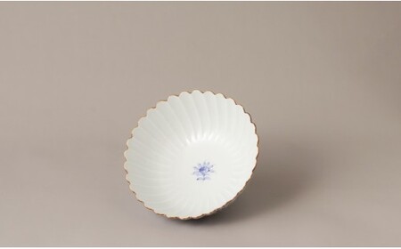 有田焼 芙蓉紋 菊割 中ボウル【鷹巣瑞光堂】食器 器 うつわ 鉢 盛鉢 ボウル サラダボウル 染付 手描き 35000円 A35-686