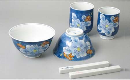 食卓セットD（Only碗・鉢2・小鉢2・飯碗湯呑2・箸置2）大慶 A100-75