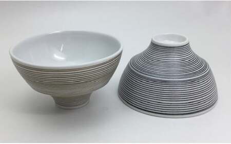 有田焼象嵌（ぞうがん）ちゃわん 茶・黒セット 【マルコウ陶苑】茶碗 飯碗 ペア 2個 贈り物 ギフト A16-2