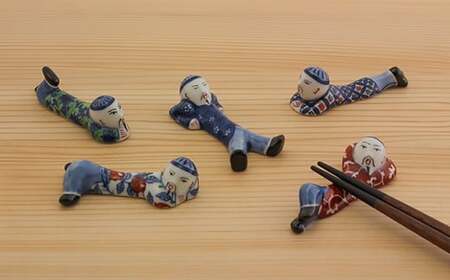 源右衛門窯 染錦絵変り マンダリン箸置 食器 はしおき 箸置き