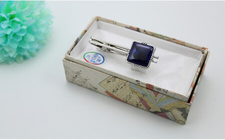 二宮閑山 有田焼タイピン るりブルー おしゃれ アクセサリー 磁器 A12-215