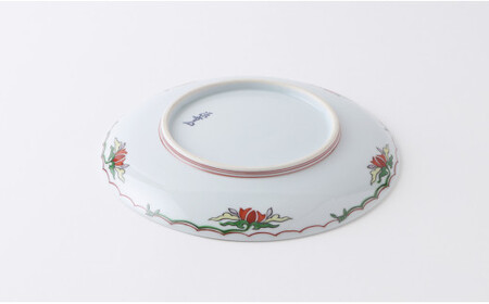 A60-38 源右衛門窯 赤絵花唐草文 皿 器 食器 皿 盛皿 飾り皿 プレート