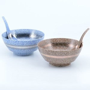 A20-50 まるぶん 超人気!究極のラーメン鉢 茶吹金帯・青吹プラチナ帯ペア(レンゲ付)