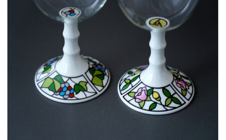 有田焼 有田浪漫 グラスワイン ( ビートロ葡萄 / ビートロ薔薇)【東洋セラミックスオリジナル】食器 グラス ワイングラス ペア セット ブドウ バラ 上品 華やか ギフト A18-156