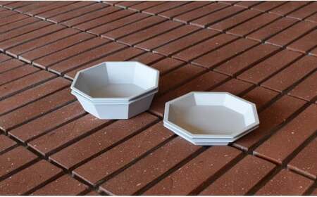 1616/ TY Anise Plate & Bowl 150 4枚セット【1616/arita japan】有田焼 食器 器 皿 小皿 八角皿 鉢 小鉢 アニス プレート ボウル グレー シンプル A40-378