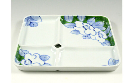 有田焼 One Plate 1+3 椿(緑) 三光堂 皿 食器 A24-61