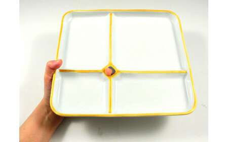 有田焼 One Plate 1+3 金ライン赤ライン 2枚セット 三光堂 A35-194