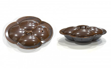 有田焼 飴釉 木瓜 蓋付耐熱皿 24to3【西富陶磁器】食器 器 うつわ 皿 蓋付 グラタン皿 耐熱皿 直火対応 オーブン対応 かわいい おしゃれ ブラウン 30000円 3万円 A30-825