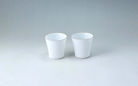 やま平窯元 エッグシェル MONYOU ぐい呑み 魚子（ななこ）・矢来（やらい） セット A35-199