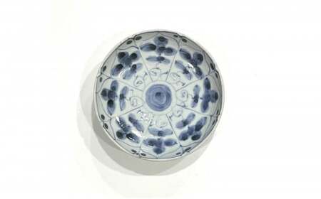 有田焼 工房禅 横田翔太郎 染付 八方家紋 縁切深皿 初期伊万里 24to3 西富陶磁器 A15-342