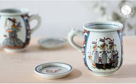 有田焼 南蛮人（赤）マグ&小皿セット【ARITAYAKI-STORE】 A24-71