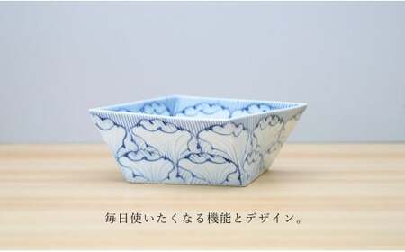 有田焼 染付角捻り鉢花弁紋と蛸唐草2点セット 鉢 盛皿 そうた窯 おもてなし 正月 有田焼 和食器 うつわ 器 染付 捻り鉢 多用鉢 ボウル おしゃれな皿 伝統 手描き 鉢2個セット 盛皿2個セット 電子レンジ 食洗器 5万円 50000円 A50-71