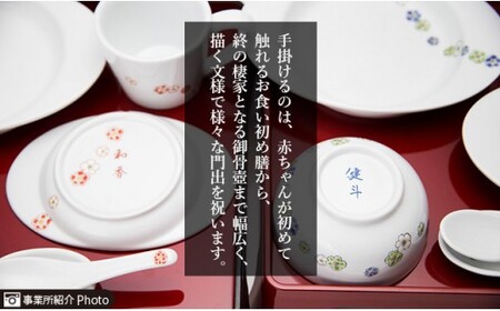 肥前赤絵窯元 鷹巣 絵変わり柄猪口５個組 A55-11