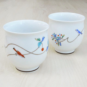 香蘭社◆有田焼◆ 小鳥の詩・茶の間揃