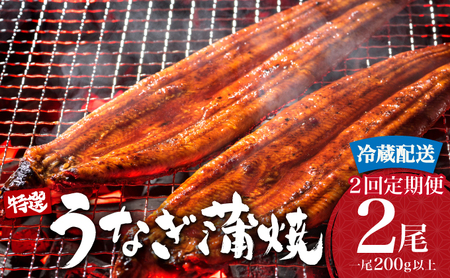 ＜2026年4月配送開始／定期便2回＞ うなぎ蒲焼き 計800g (200g×2尾×2回) ／うなぎ 鰻 ウナギ 蒲焼 蒲焼き 土用 丑の日 特選 肉厚 たれ 国産 ふるさと 鰻丼 鰻重 うな重 うなぎたれ ギフト 贈り物 佐賀 佐賀県 送料無料