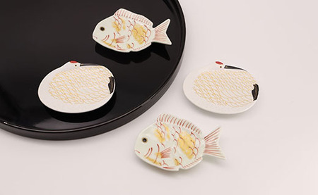 【有田焼･幸楽窯】ハレの日の招福豆皿･鯛(2ヶセット)