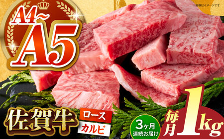 ＜全3回定期便＞佐賀牛 はしっこちゃん  計1kg（ロース カルビ） HCS044 佐賀牛 焼肉
