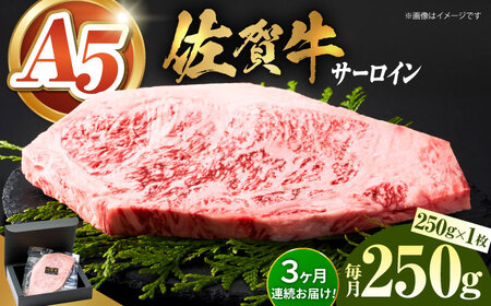 ＜全3回定期便＞佐賀牛サーロインステーキ250ｇ HCS053 ステーキ 牛肉