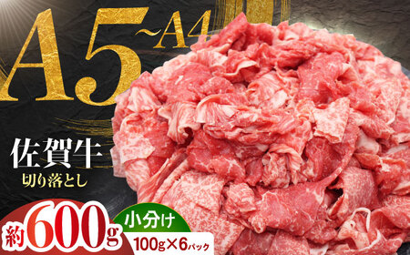 佐賀牛 切り落とし 600g （100g×6パック） 【JAさが 杵島支所】 こま切れ 小間切れ[HAM097]