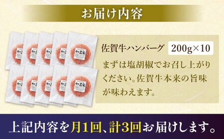 【全3回定期便】佐賀牛 おっきい ハンバーグ（10個） HAA037 牛肉 ハンバーグ 赤身 国産