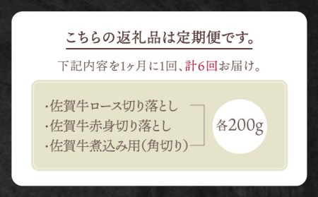 【全6回定期便】おふたりさまむけ 佐賀牛 普段使いセットA [HBH034]  焼肉 佐賀牛 国産 和牛 黒毛和牛