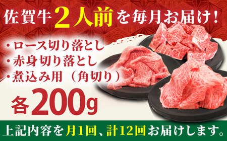 【全12回定期便】おふたりさま向け佐賀牛普段使いセットA HBH069