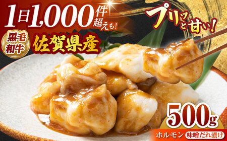 佐賀県黒毛和牛ホルモン（味噌ダレ）500g HAD109 ホルモン