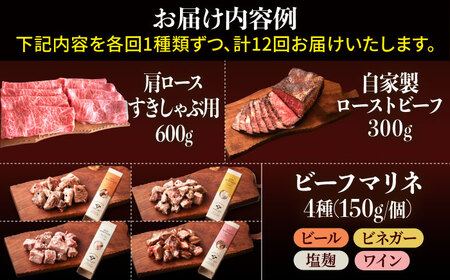 【12回定期便】佐賀県産 1頭まるごと 定期便 / 牛肉 [IAH225]