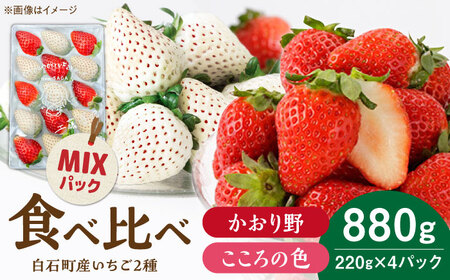 【R8年1月以降発送】こころの色×かおり野ミックス 紅白いちごセット 計880g / いちご [IBJ029] 6,750円