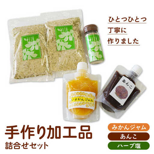 【朝食に、お料理におすすめ！】手作り 加工品 詰合せ セット（あんこ・ジャム・ハーブ塩）【佐賀西部コロニー白石作業所】 佐賀県 白石 [ICL001]
