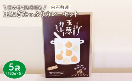 【口の中でとろける！】玉ねぎたっぷりカレーセット（5袋分）【玉葱農家 陣内ちひろ】 [IAO007]